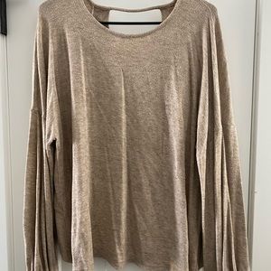Tan balloon sleeve top